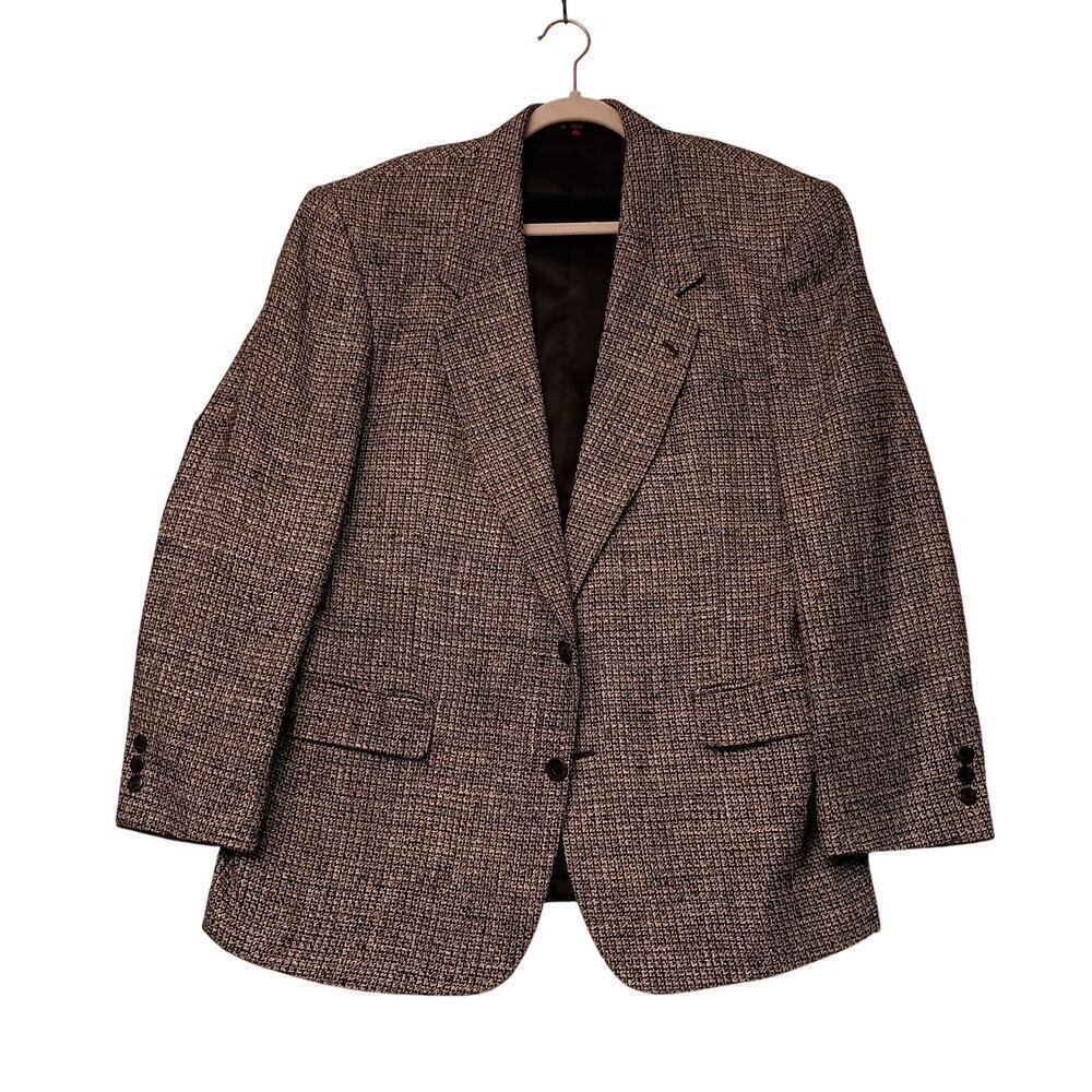 Dario Napoli Men's Sports Blazer 100% Silk Made in Italy Black and White Tweed